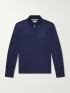 Canali - Wool-Jersey Half-Zip Polo Shirt - Blue