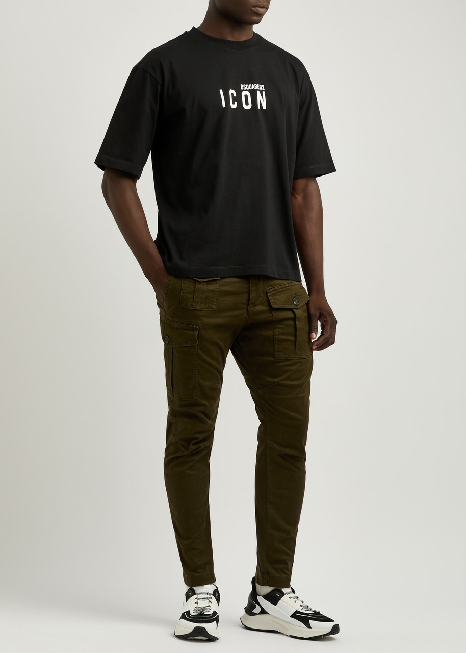 DSQUARED2 Icon Logo-print Cotton T-shirt Black