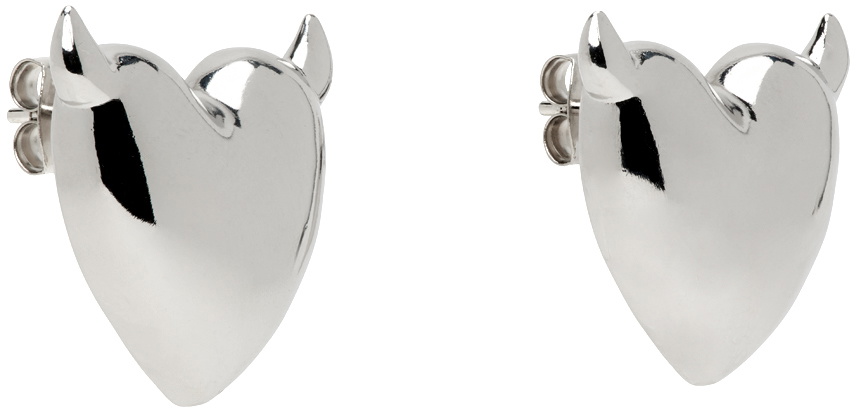 Justine Clenquet Silver Devil Earrings