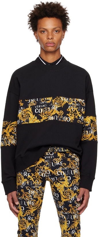 Photo: Versace Jeans Couture Black & Yellow Paneled Sweatshirt