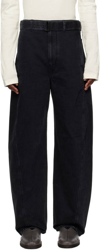 Photo: LEMAIRE SSENSE Exclusive Black Twisted Belted Jeans