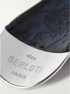 Berluti - Logo-Debossed Venezia Leather and Silver-Tone Key Fob