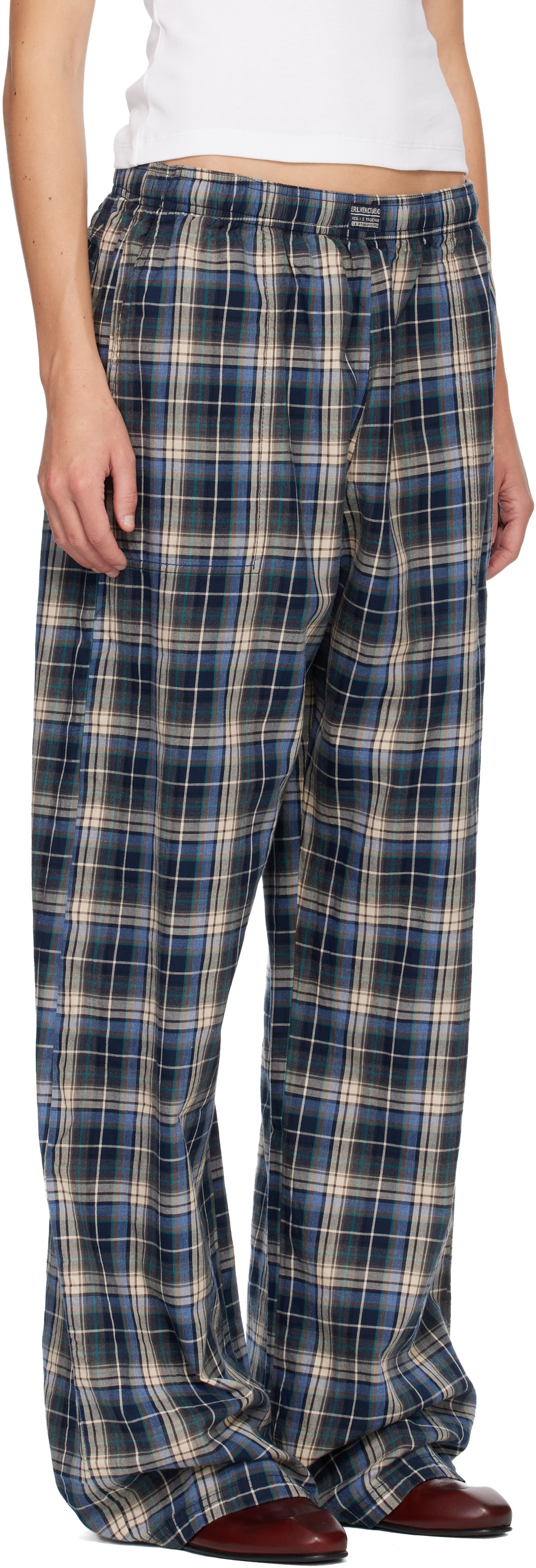 ERL Navy Plaid Lounge Pants