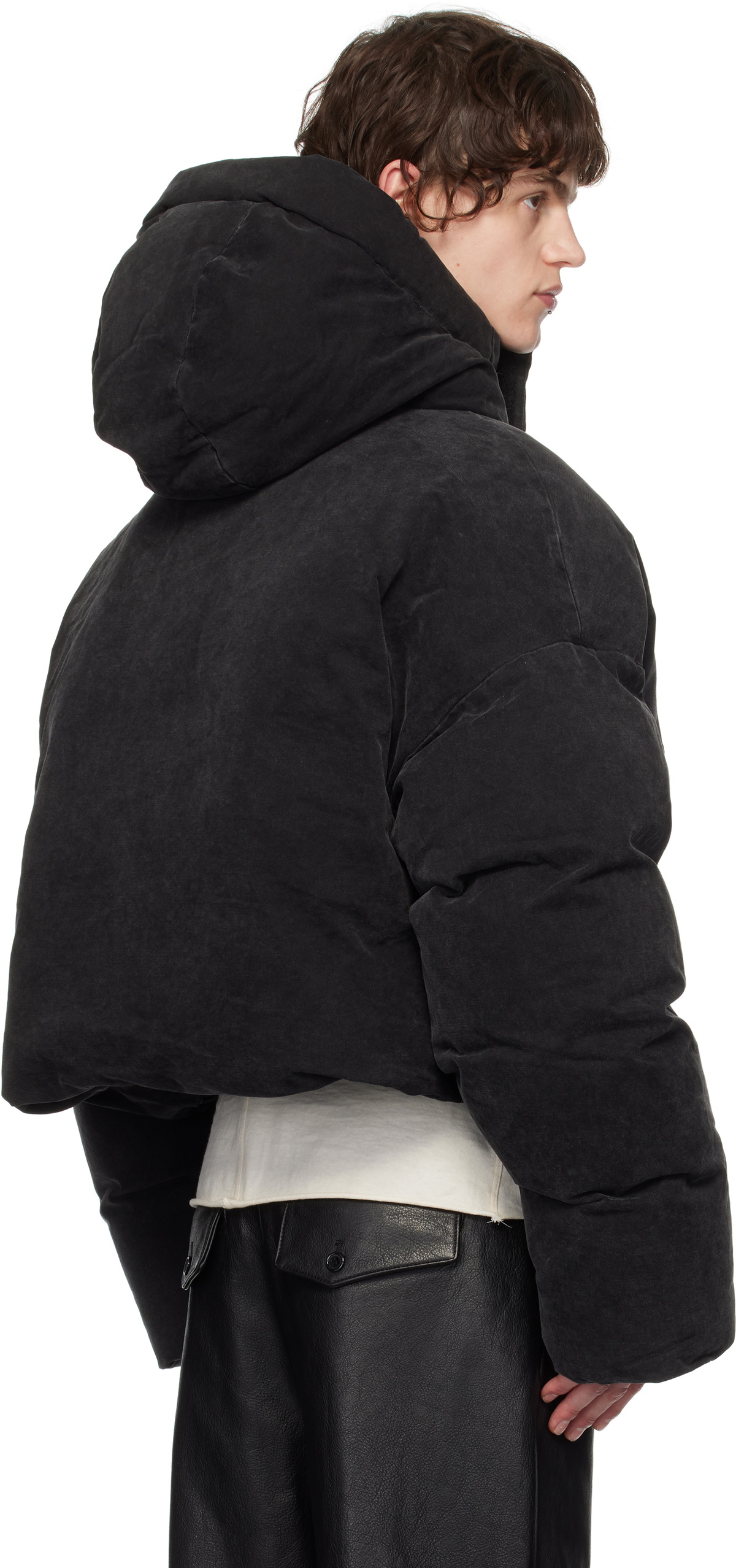 Entire Studios Black MML Hooded Puffer Down Jacket Entire Studios