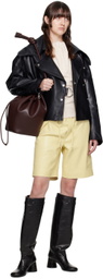 Nanushka Brown Medium Vegan Leather Elongated Bucket Bag