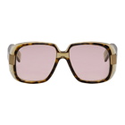 Gucci Tortoiseshell Oversized Cruise Square Sunglasses