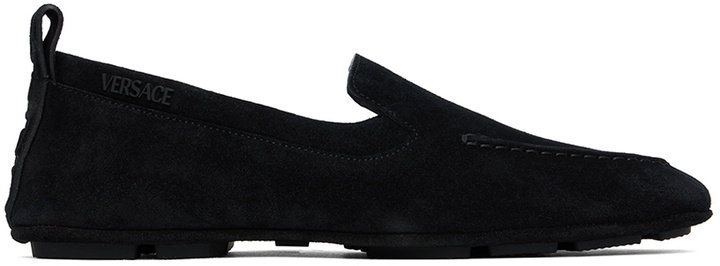 Photo: Versace Black Villa Driver Loafers