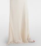 Self-Portrait Bouclé peplum and georgette gown