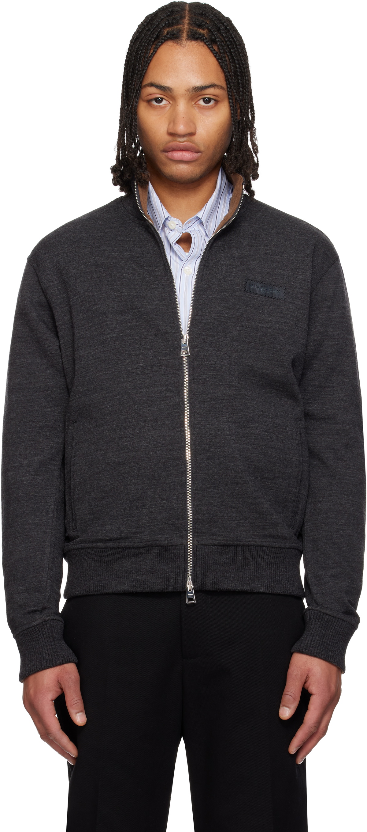 Givenchy Gray 'GIVENCHY Paris' Gros Grain Sweatshirt