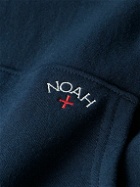 Noah - Logo-Embroidered Cotton-Jersey Hoodie - Blue