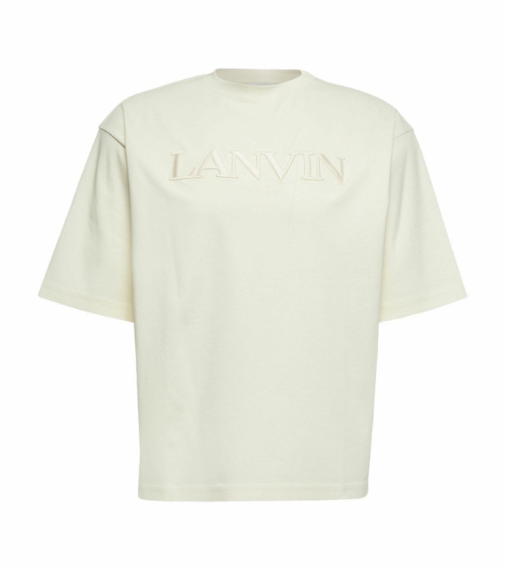 Photo: Lanvin - Logo embroidered cotton T-shirt