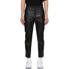 Juun.J Black Faux-Leather Zip Trousers