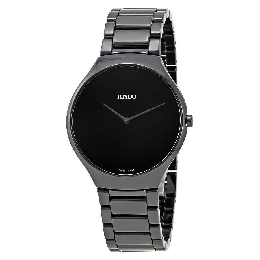 Rado True Thinline Black Ceramic Mens Watch R27741182