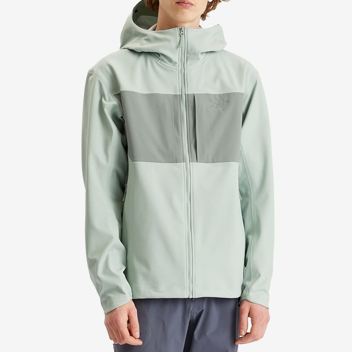Arc'teryx Men's Gamma MX Softshell Hoodie in Stone Green/Dark