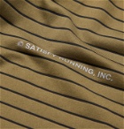Satisfy - Logo-Print Striped Stretch-Jersey Running Tank Top - Green