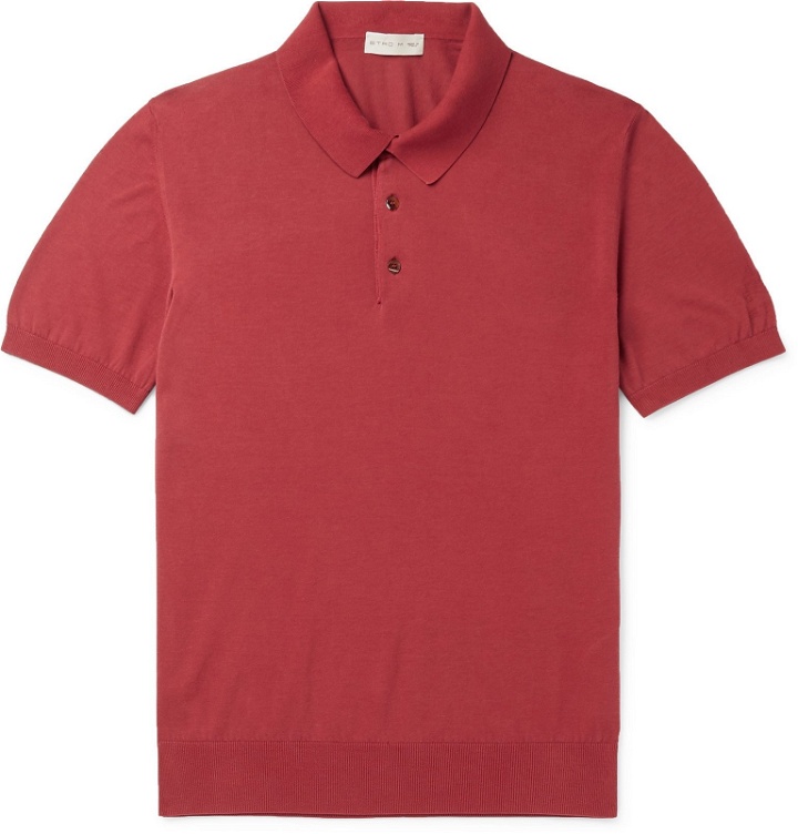 Photo: Etro - Slim-Fit Cotton Polo Shirt - Red