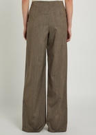 Emporio Armani Wide-leg Wool-blend Trousers Taupe