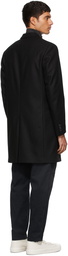 PS by Paul Smith Black Wool Overcoat