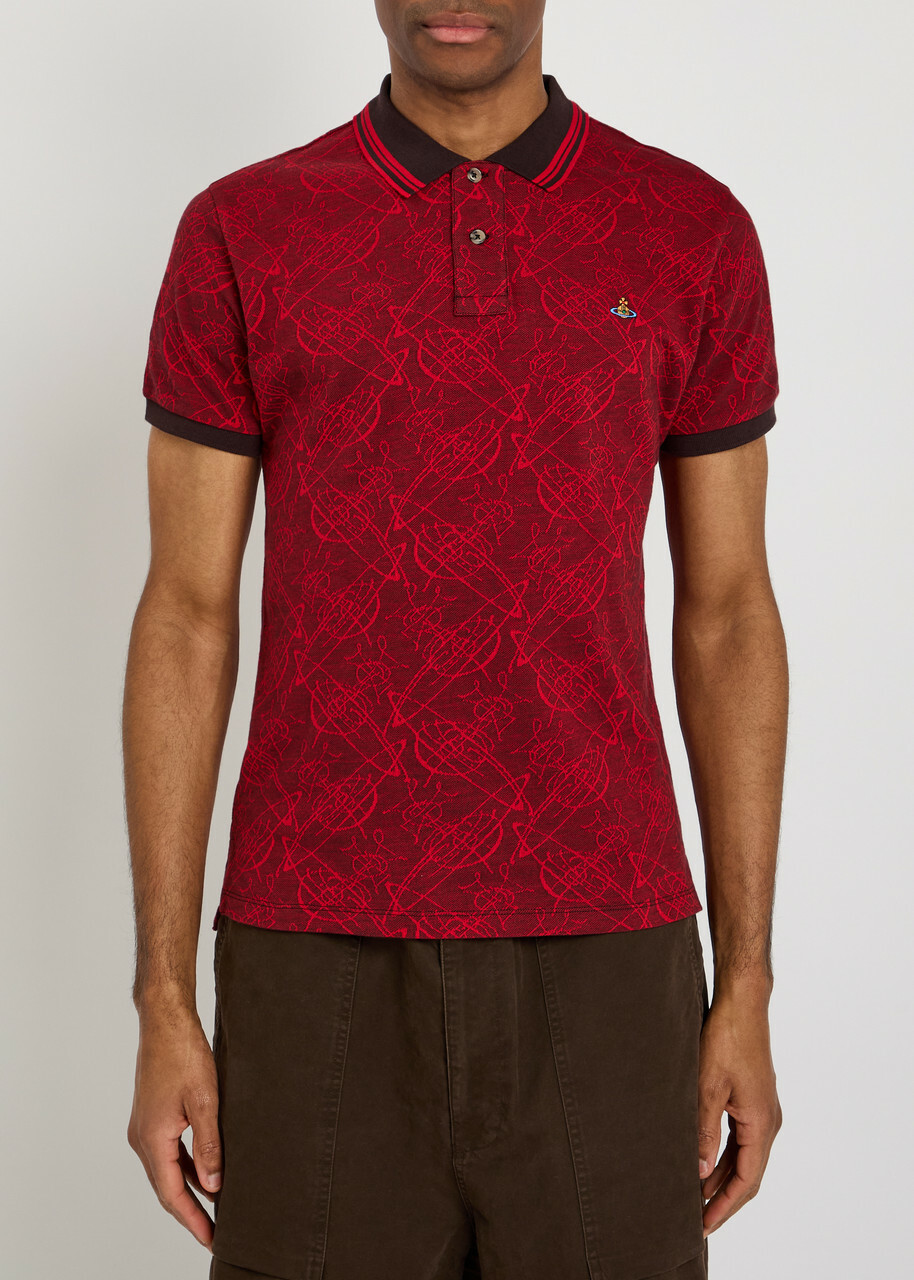 Vivienne Westwood Classic Logo-jacquard Cotton Polo Shirt Red