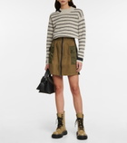 Moncler - Striped pointelle-knit wool sweater