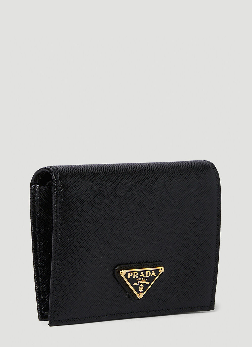 Prada Saffiano Leather Snap Bifold Wallet in Black for Men