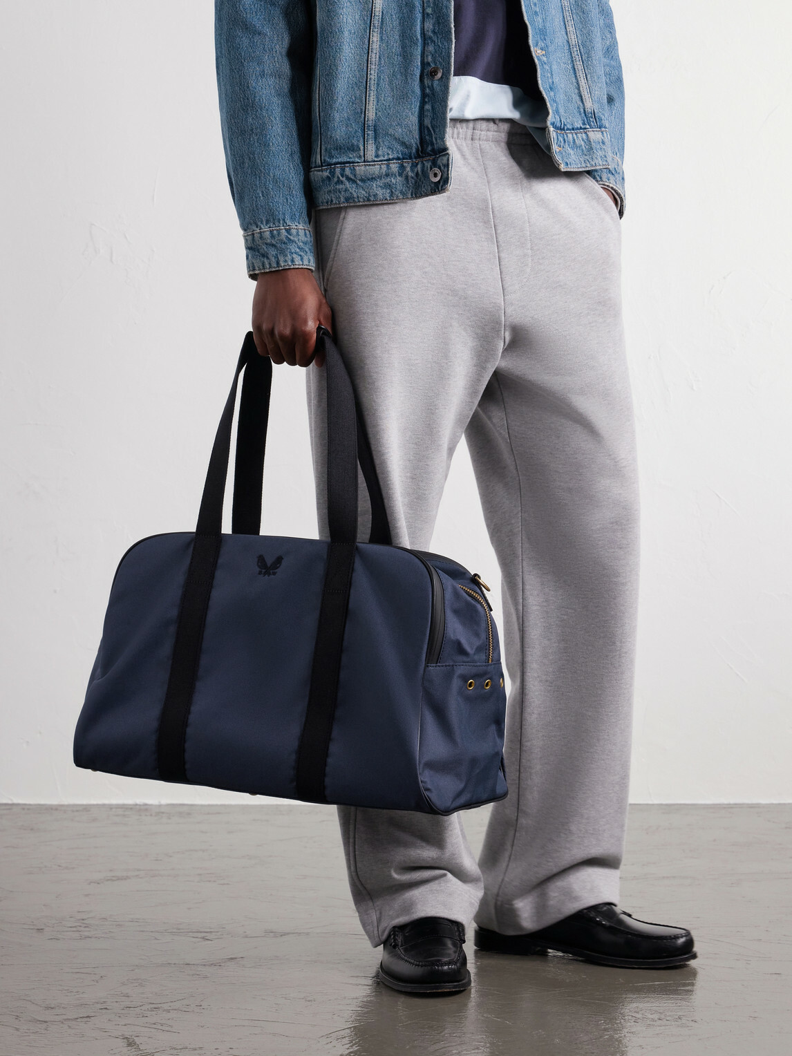Bennett Winch - Sport Holdall Leather-Trimmed Cotton-Canvas Weekend Bag - Blue