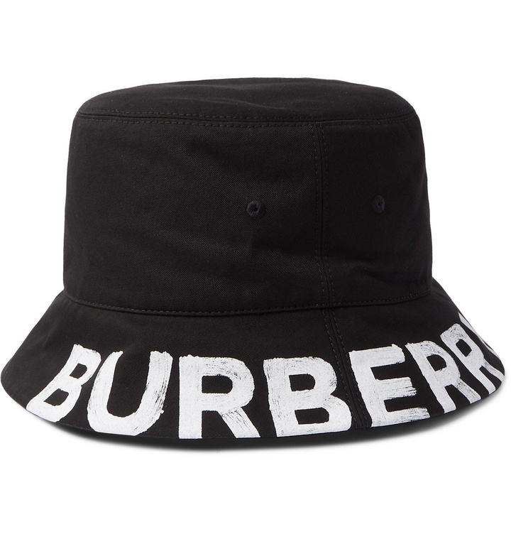 Photo: BURBERRY - Reversible Logo-Print Cotton-Gabardine Bucket Hat - Black