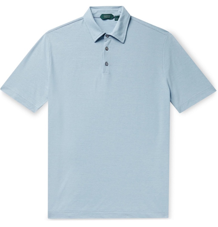 Photo: Incotex - Ice Cotton-Jersey Polo Shirt - Blue