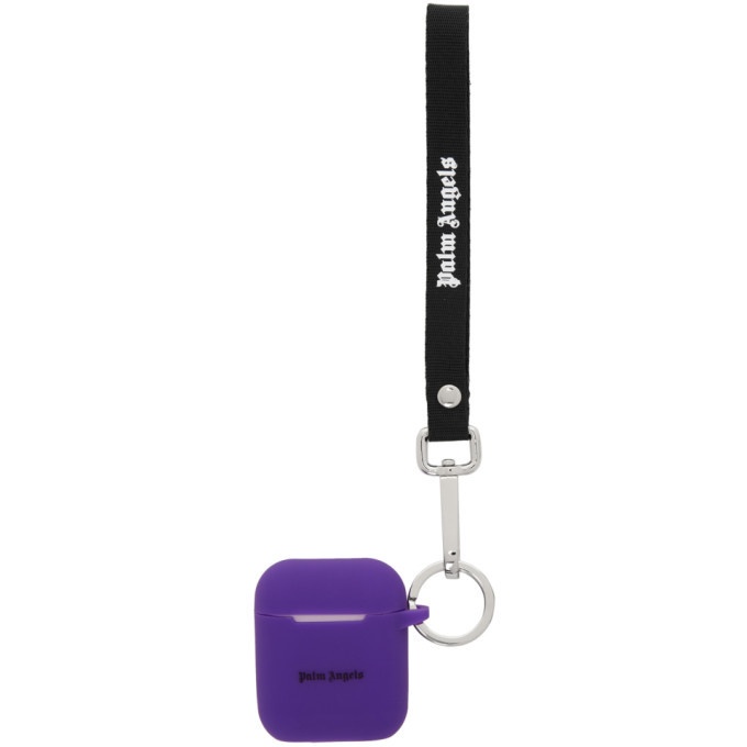 Photo: Palm Angels Purple Logo AirPods Case Keychain
