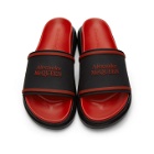 Alexander McQueen Black and Red Hybrid Logo Slides