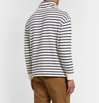 Armor Lux - Striped Mock-Neck Cotton-Jersey Sweatshirt - Blue