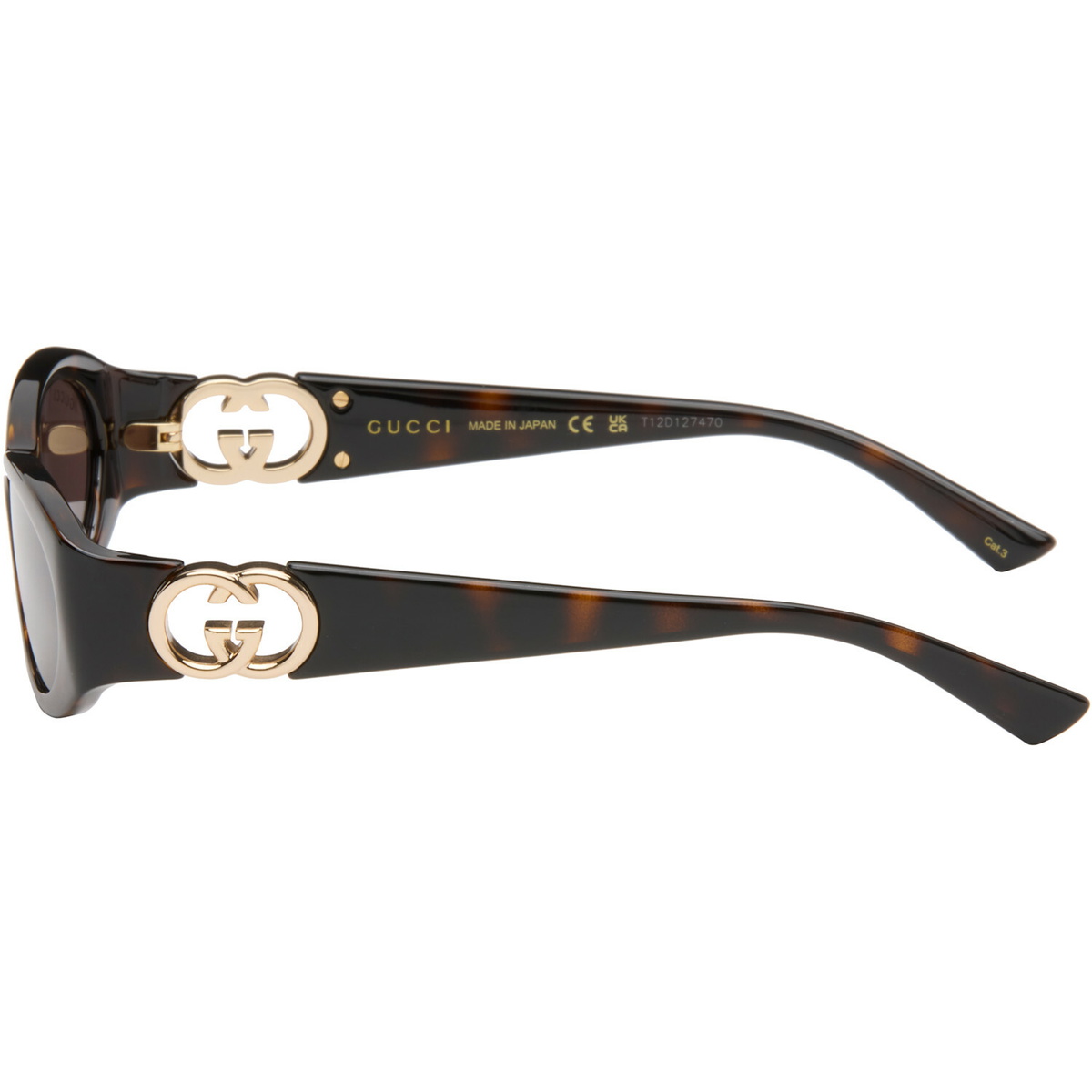 Gucci Brown Oval Frame Sunglasses