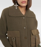Blumarine Ribbed-knit wool cardigan