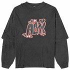 1017 ALYX 9SM Men's Oversized Needle Punch Graphic T-Shirt in Washed Black