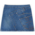 JW Anderson Women's Twisted Denim Mini Skirt in Blue