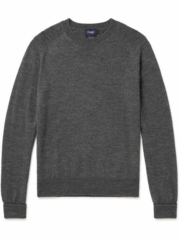 Photo: Drake's - Slim-Fit Mélange Merino Wool Sweater - Gray