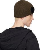 C.P. Company Khaki Cotton Goggle Beanie