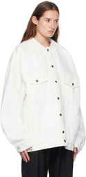 MARIE ADAM-LEENAERDT White Inserted Collar Denim Jacket