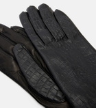 Toteme Croc-effect leather gloves
