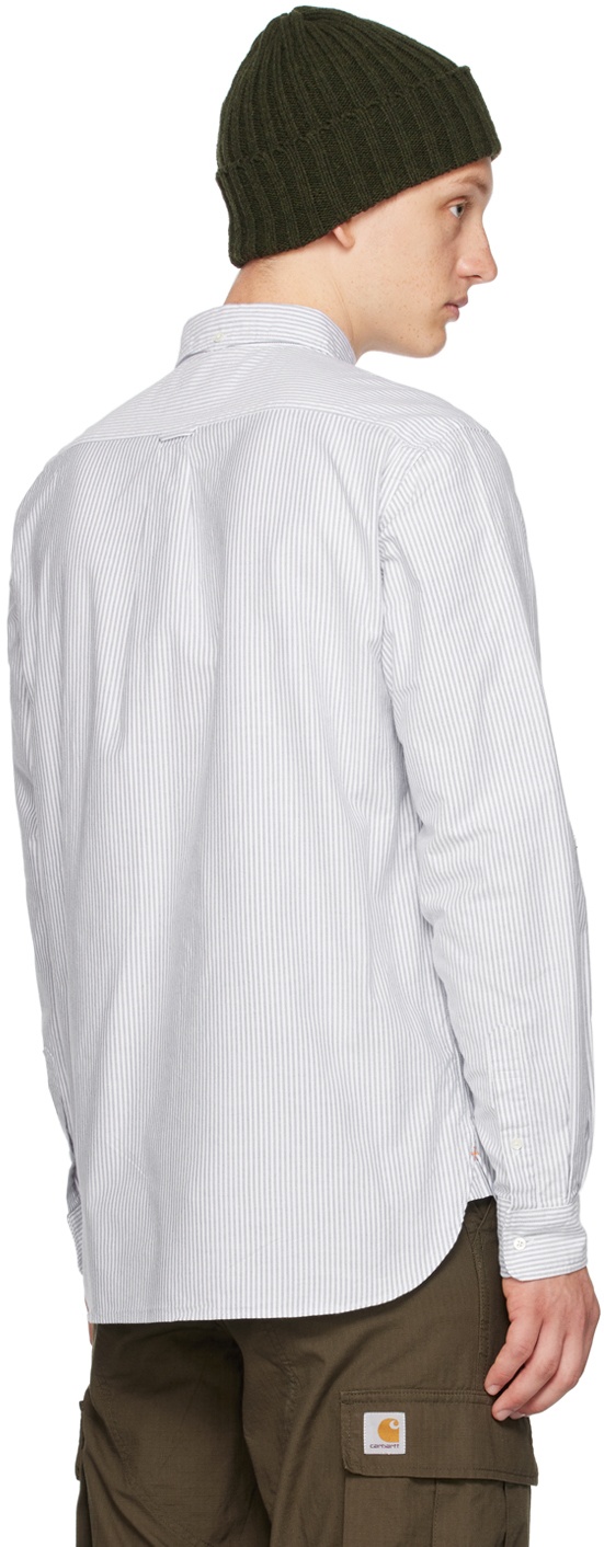 BEAMS PLUS Blue & White Striped Shirt