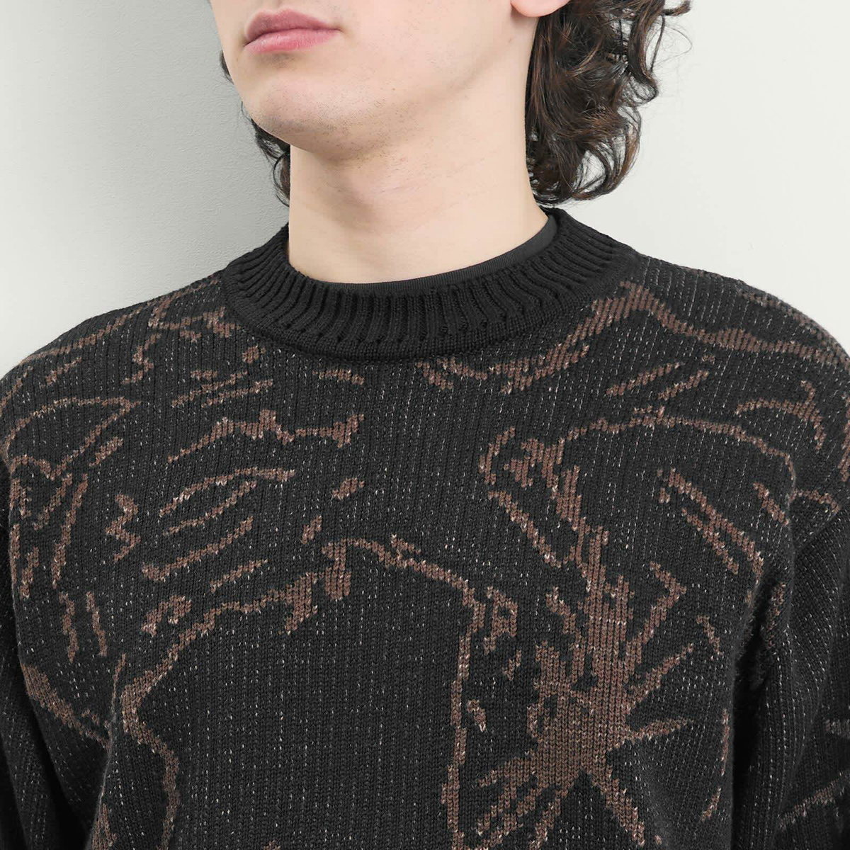 ROA Men's Ryli Cotton Knit Crewneck in Black