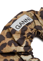 Ganni Leopard-print Nylon-blend Scrunchie - One Size