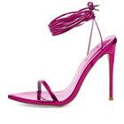 Femme LA Women's London Lace Up Sandal Heel in MtllcPnk