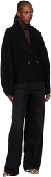 TOTEME Black Shawl-Lapel Cardigan