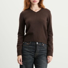 MM6 Maison Margiela Women's V-Neck Knitted Jumper in Brown
