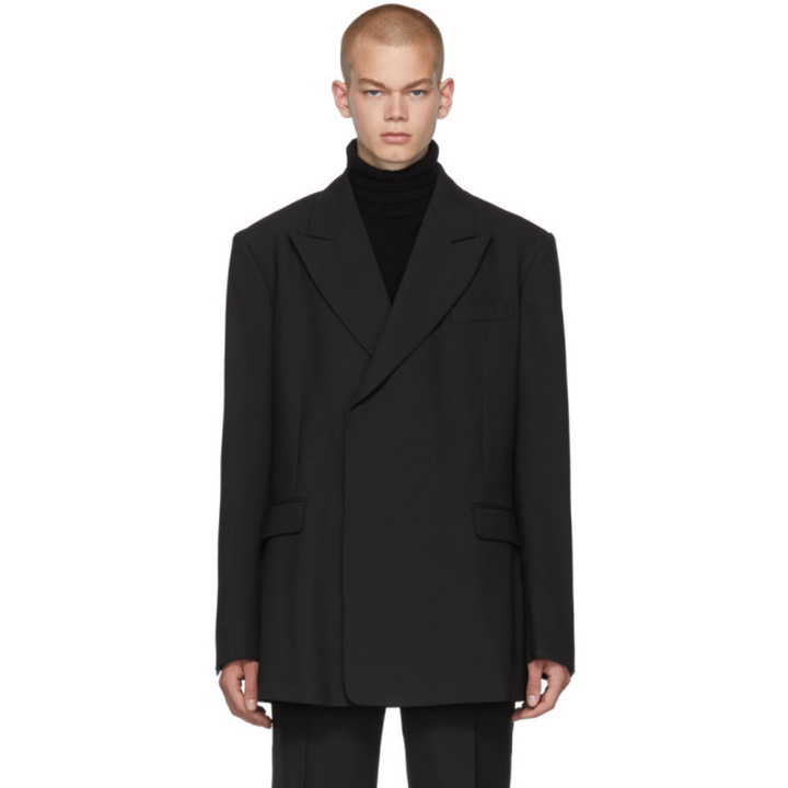 Photo: Raf Simons Black Fitted Double Breasted Blazer