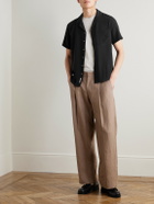 Onia - Vacation Camp-Collar Silk-Crepe Shirt - Black