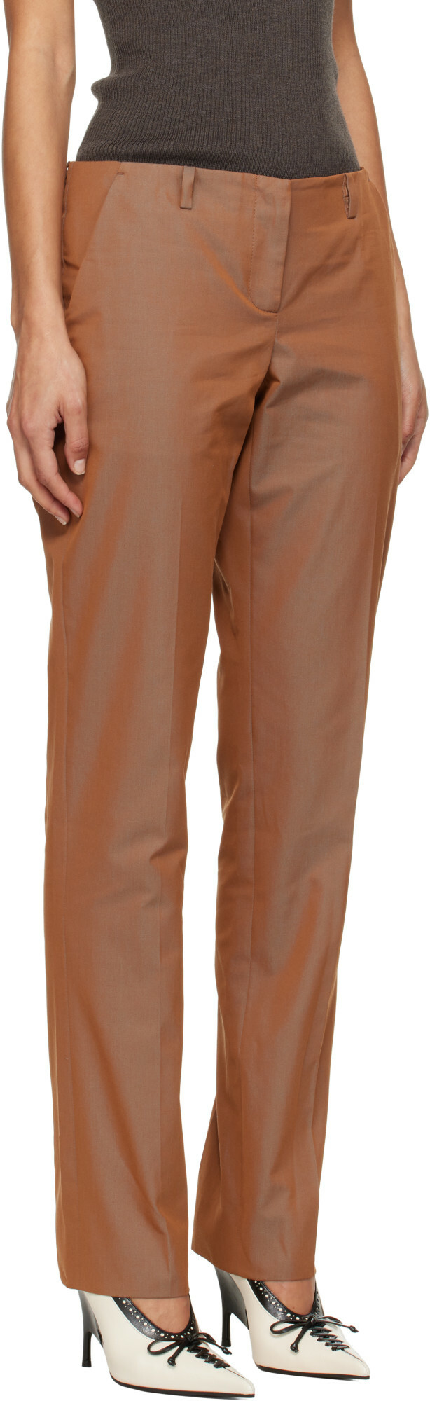 McQueen Orange Cotton Twill Trousers