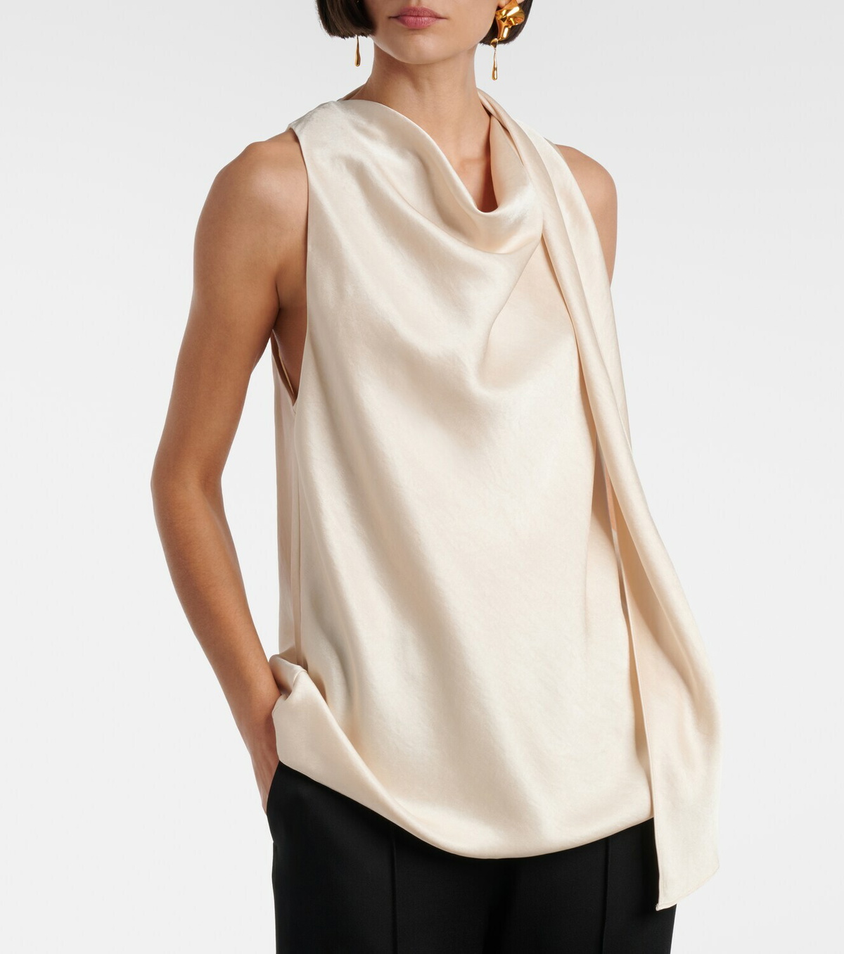 Vince Scarf-detail satin top