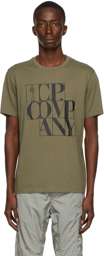 Photo: C.P. Company Khaki 30/1 Vintage Logo T-Shirt